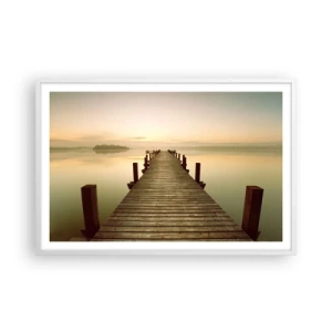 Plakát v bílém rámu - Rozbřesk, svítání, světlo - 91x61 cm