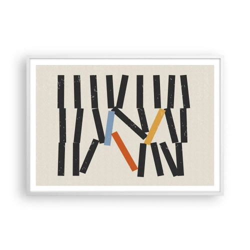 Plakát v bílém rámu - Domino – kompozice - 100x70 cm