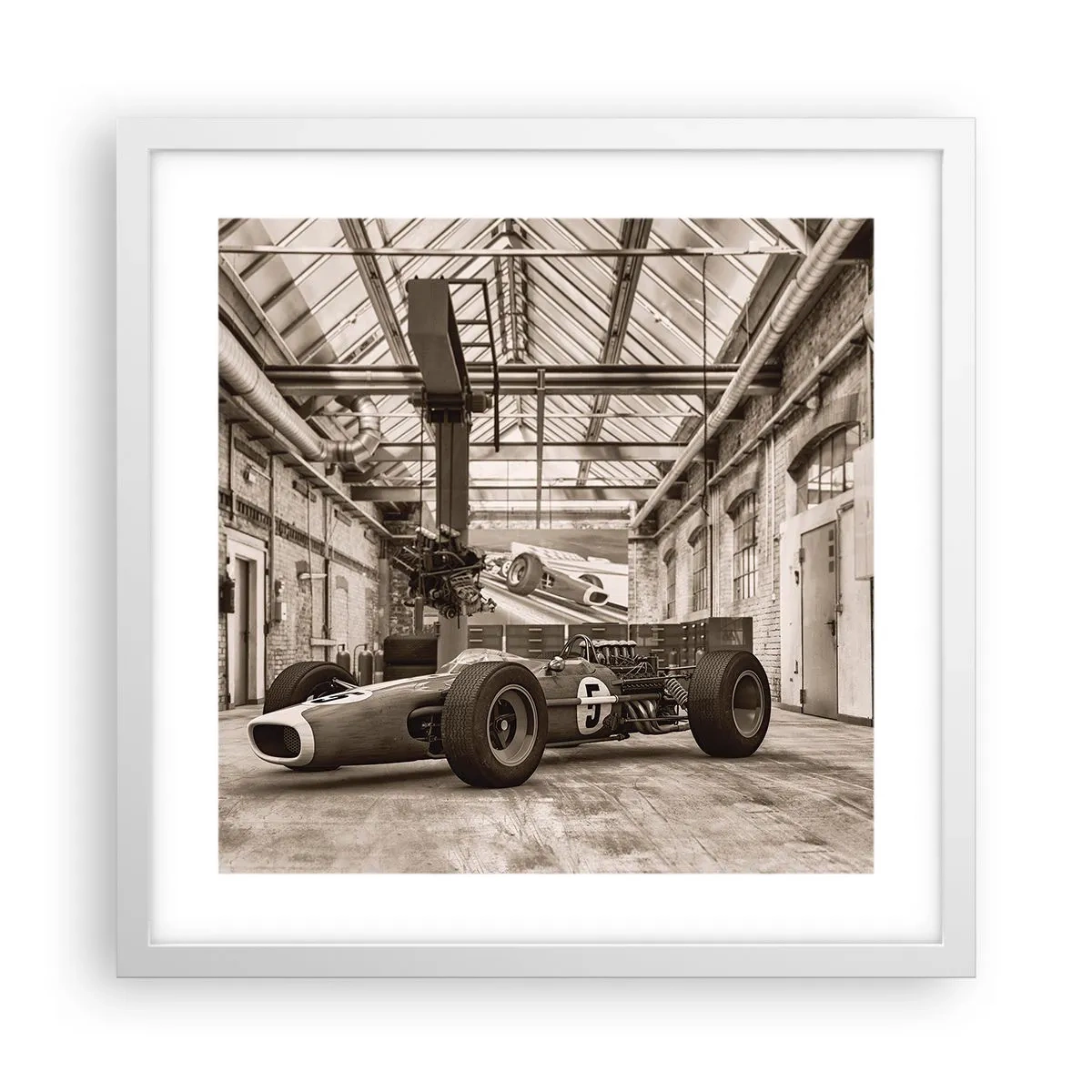 Plakát v bílém rámu - Odpočinek vítěze - 40x40 cm