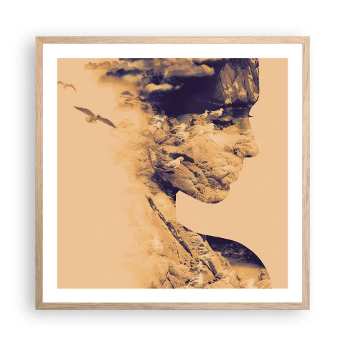 Plakát v rámu světlý dub - Krásná od přírody - 60x60 cm