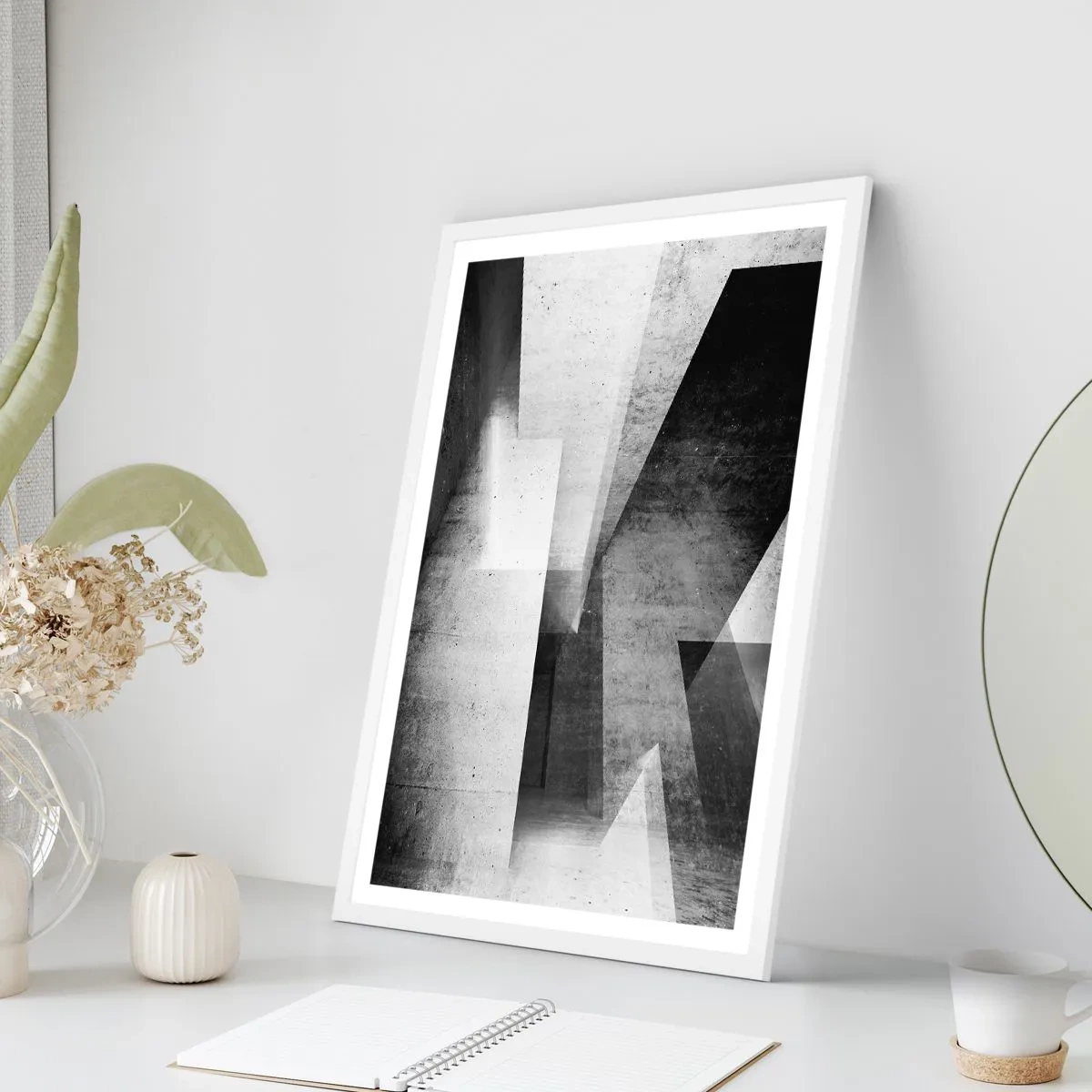 Plakát v bílém rámu - Struktura prostoru - 61x91 cm