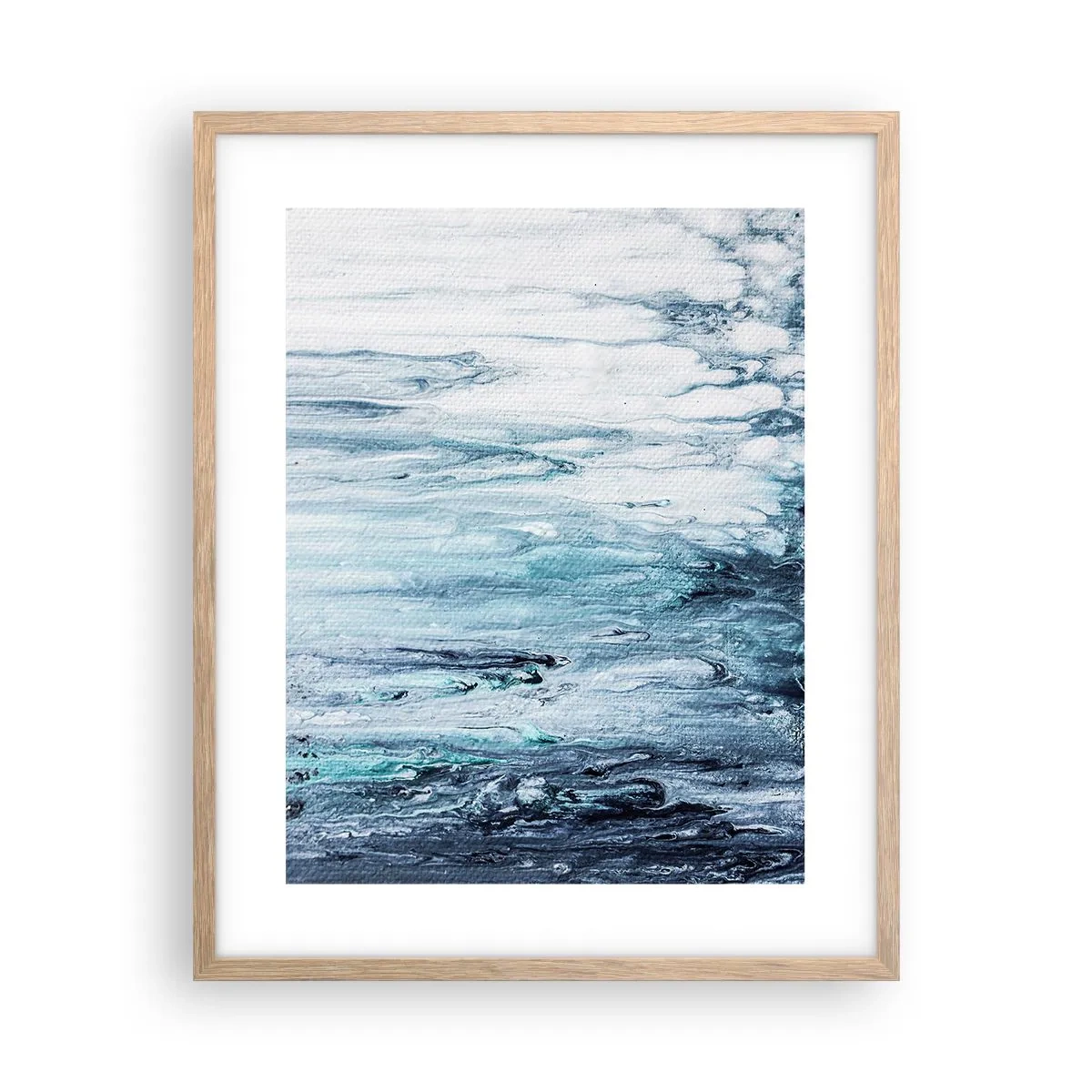 Plakát v rámu světlý dub - Modré rampouchy - 40x50 cm