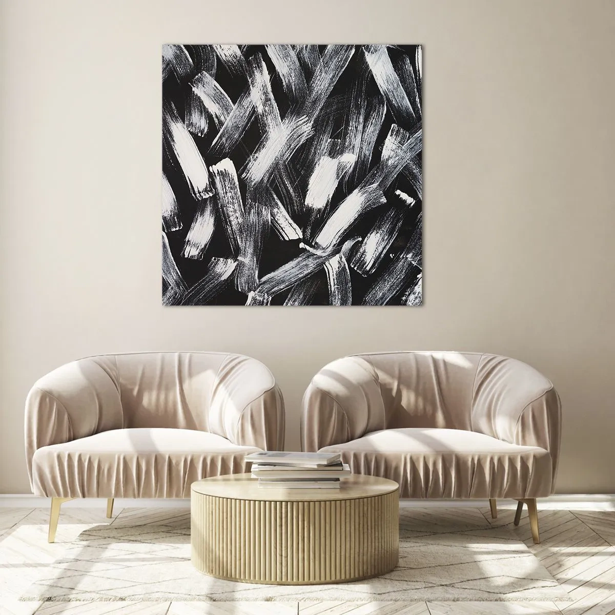 Obraz na skle - Abstrakce v industriálním duchu - 50x50 cm