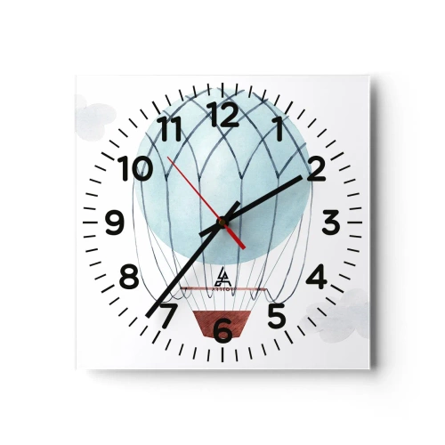 Nástěnné hodiny - Celý v oblacích - 40x40 cm