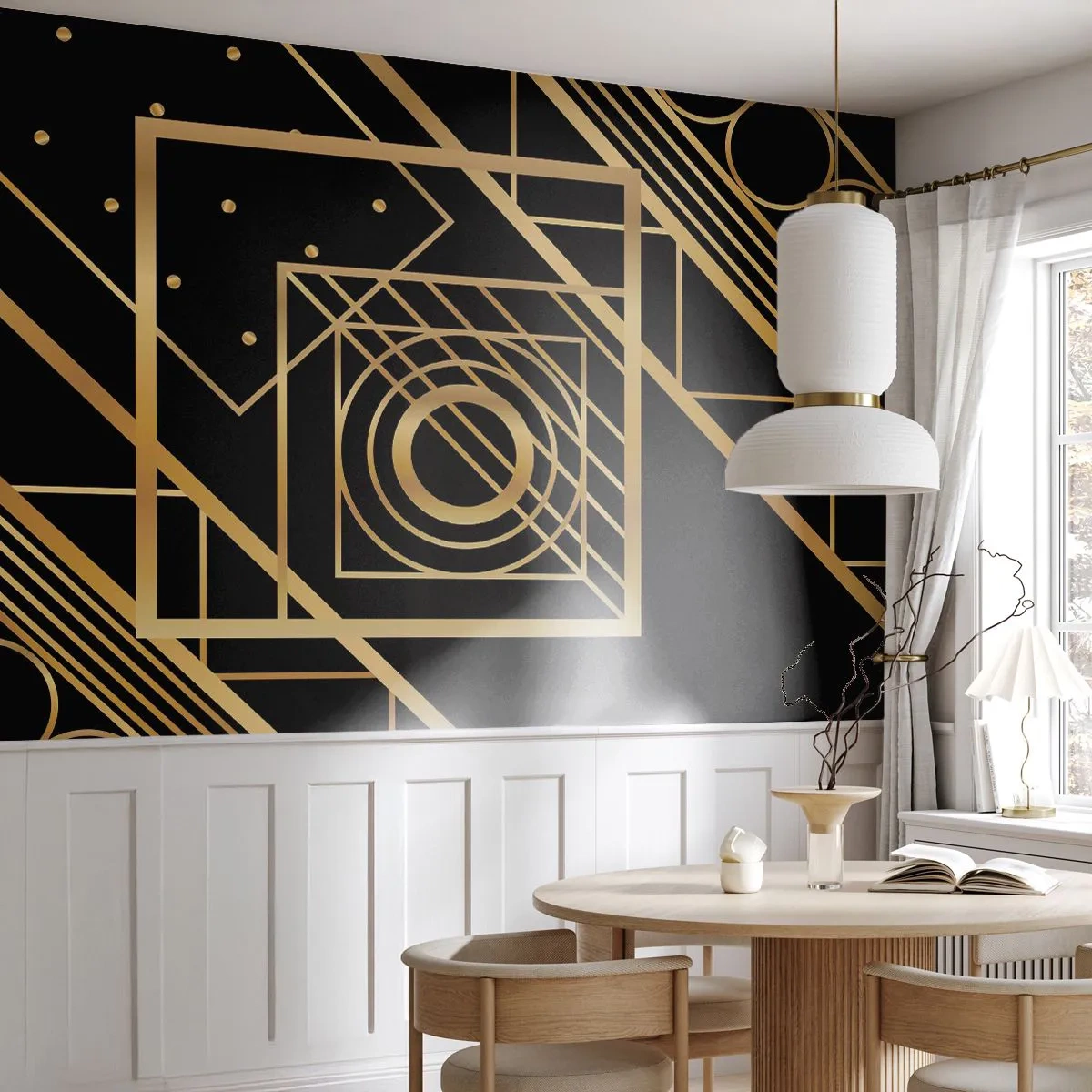 Fototapeta Premium Sand - Zlatá geometrie - Abstrakce, Kus, Grafika - 100x70 cm