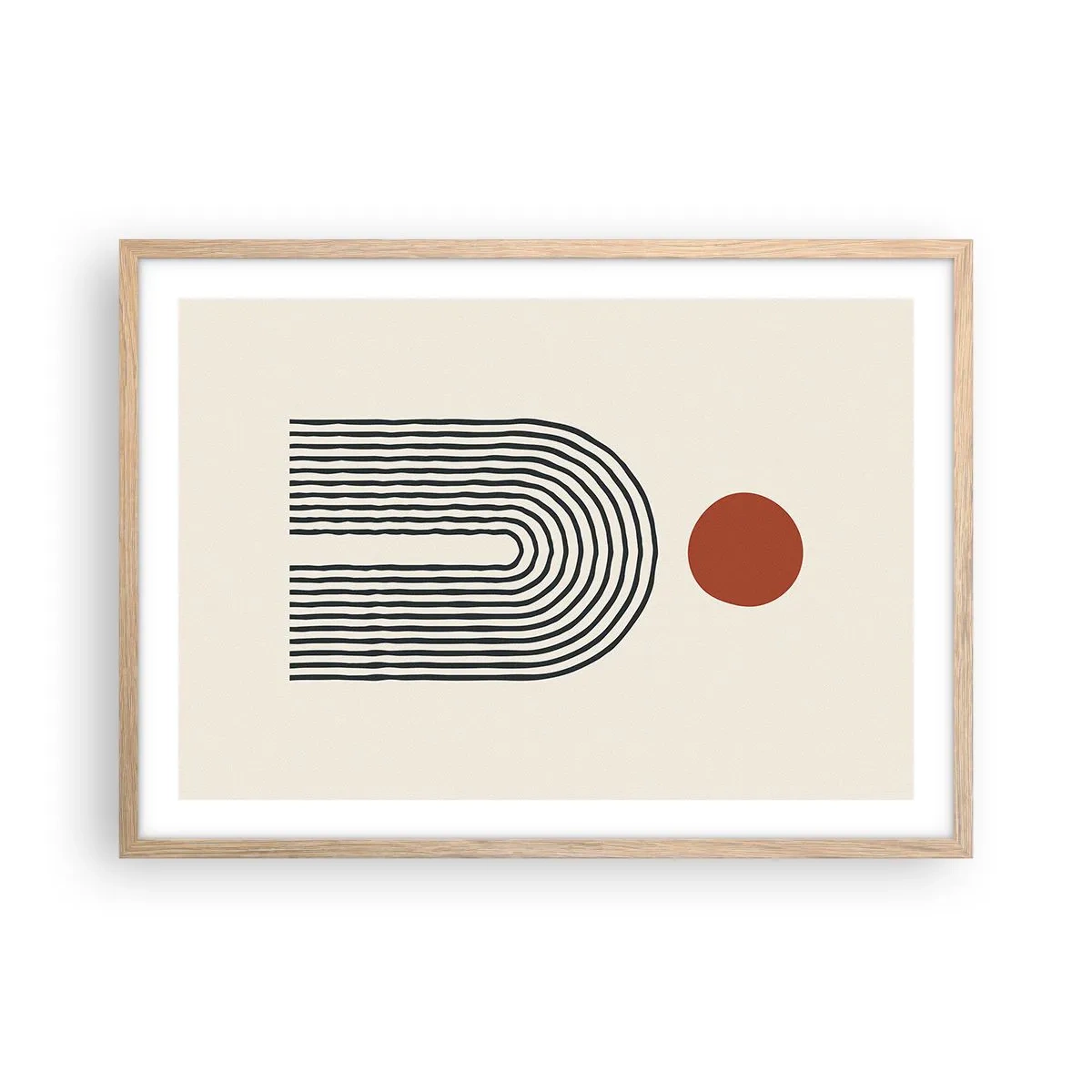 Plakát v rámu světlý dub - Magnetismus tvarů a barev - 70x50 cm