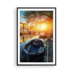 Plakát v černém rámu - Ráno v Amsterdamu - 61x91 cm