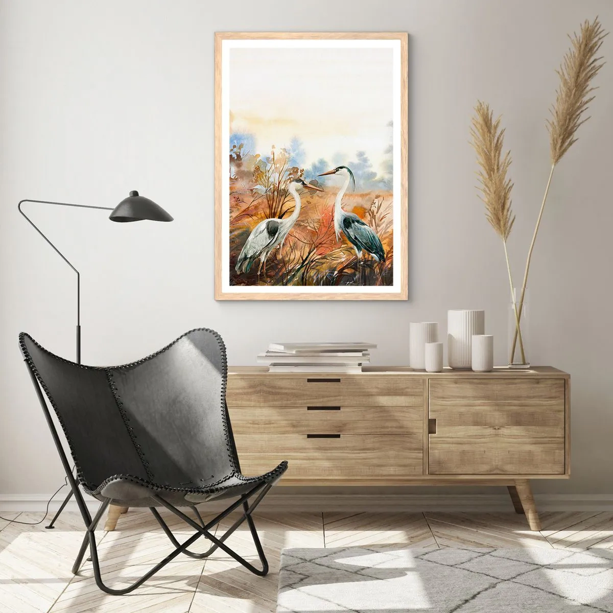 Plakát v rámu světlý dub - Kam na podzim? - 70x100 cm