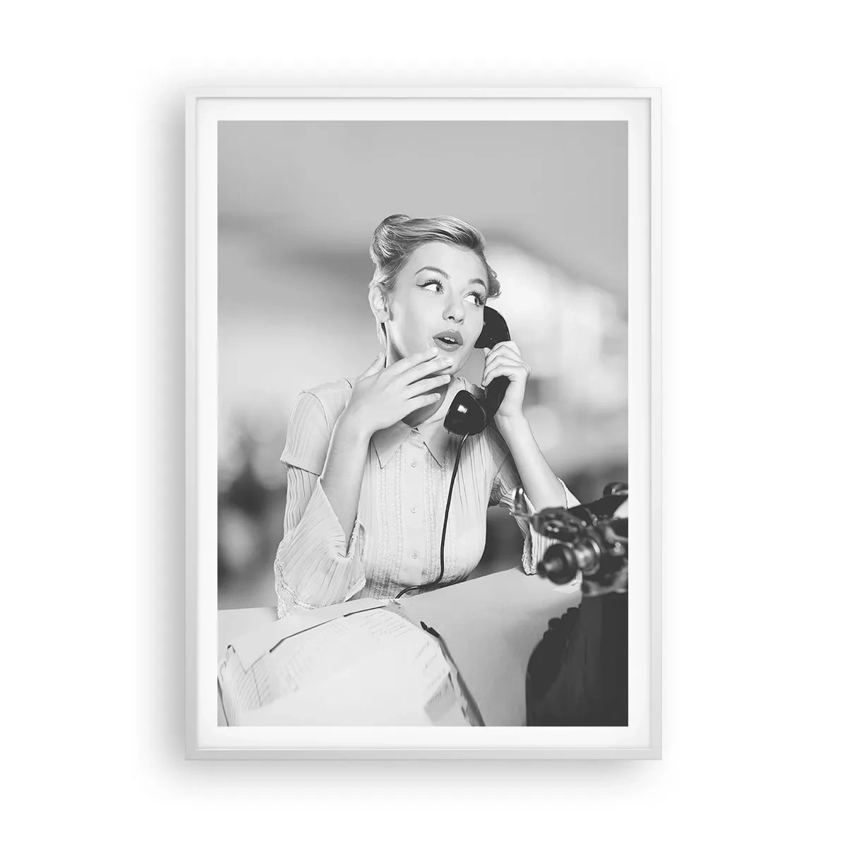 Plakát v bílém rámu - Halo, tady jsou 50. léta. - 70x100 cm