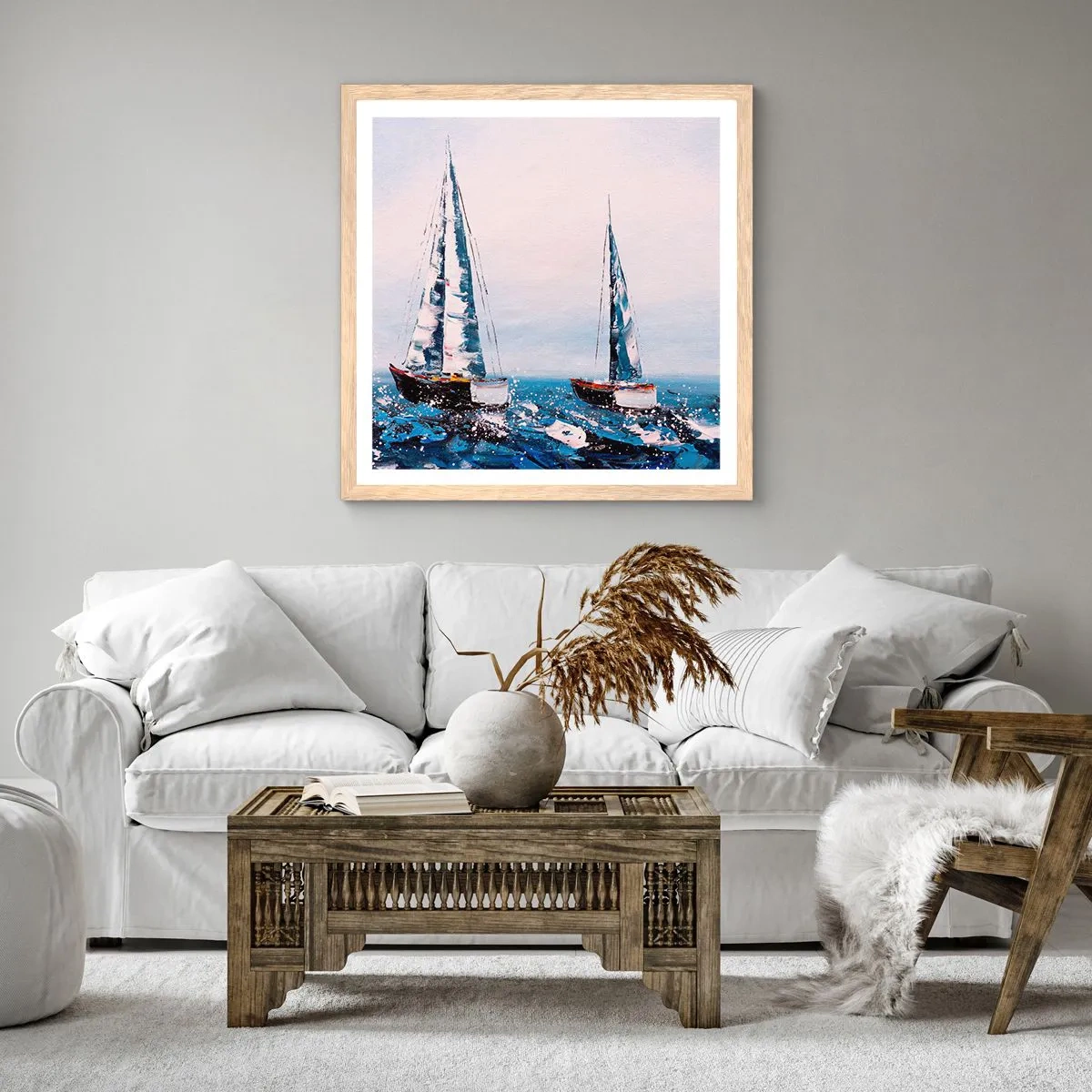 Plakát v rámu světlý dub - Bratrství větru - 50x50 cm