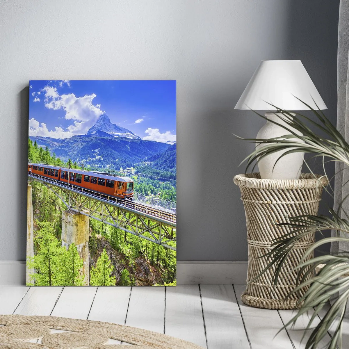 Obraz na plátně - Alpská železnice - 80x120 cm