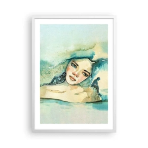 Plakát v bílém rámu - Am I blue? - 50x70 cm