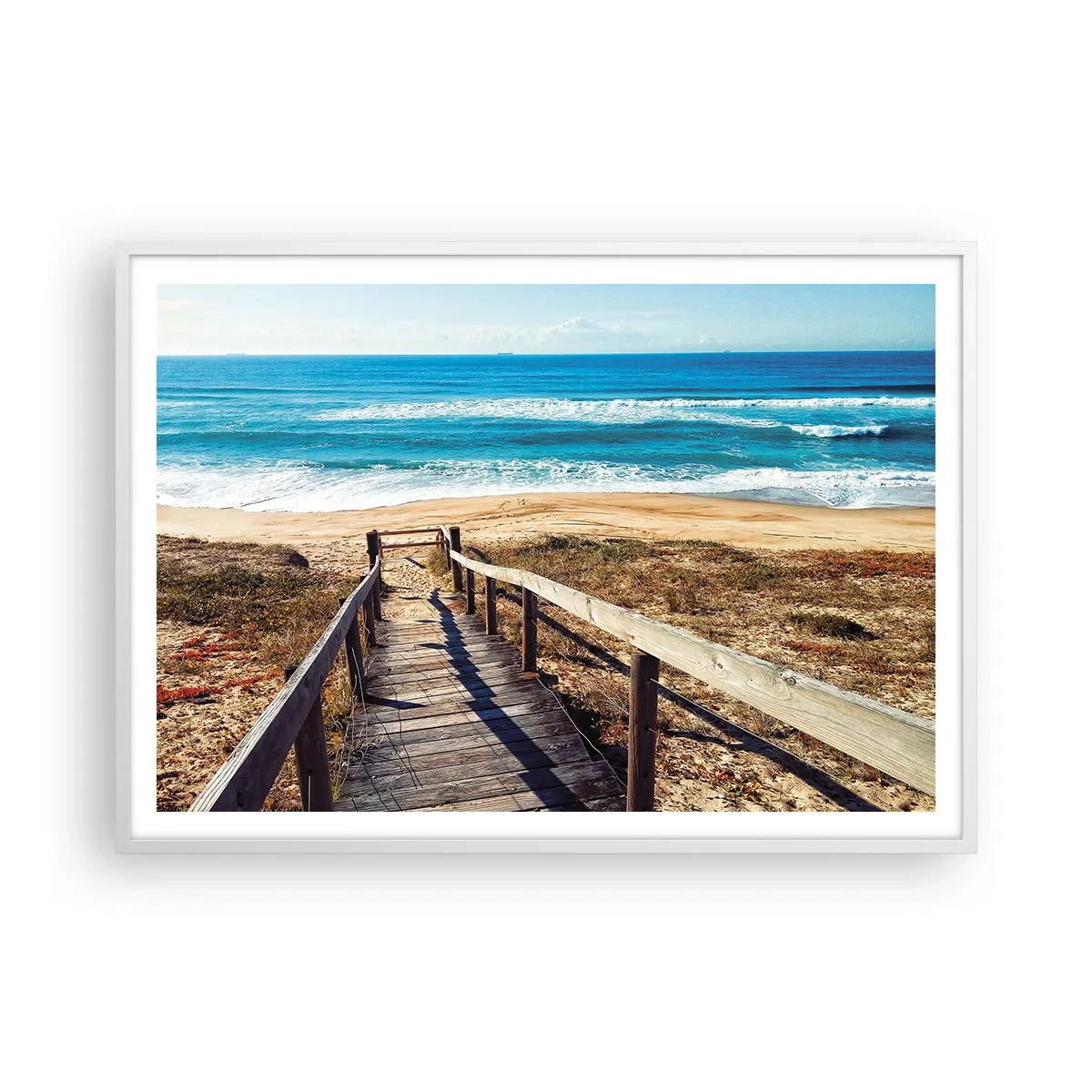 Plakát v bílém rámu - Běž! - 100x70 cm