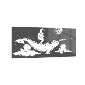 Obraz na skle - Vesmírný jezdec - 120x50 cm