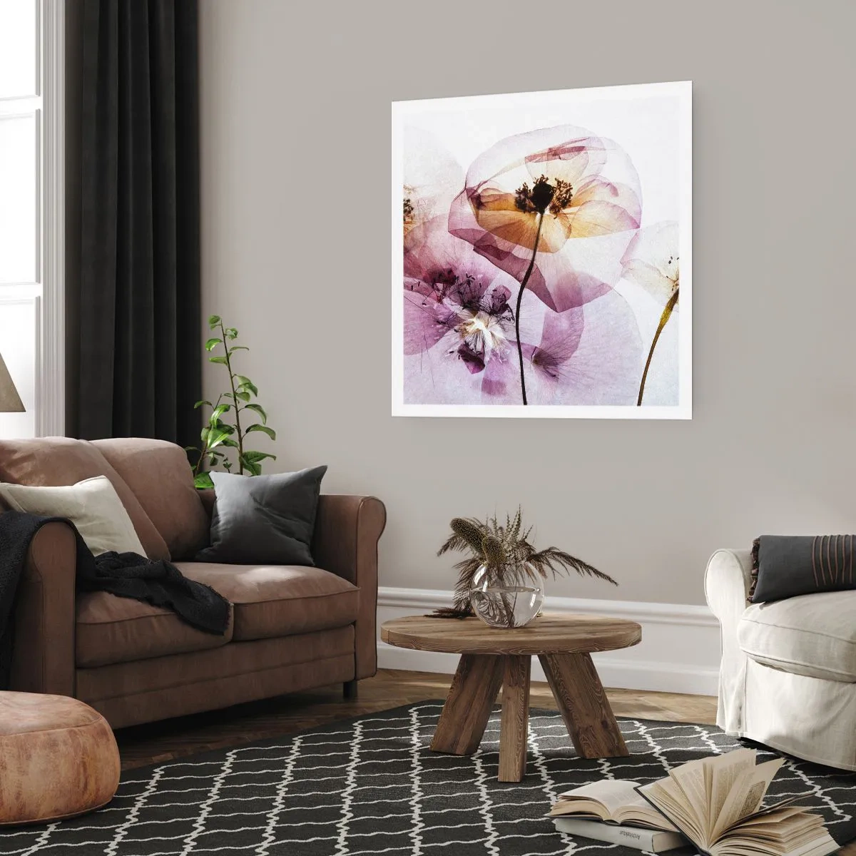Plakát - Průhledné těla květin - 60x60 cm