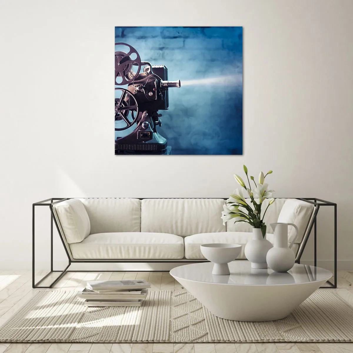 Obraz na skle - Ve starém kině - 70x70 cm