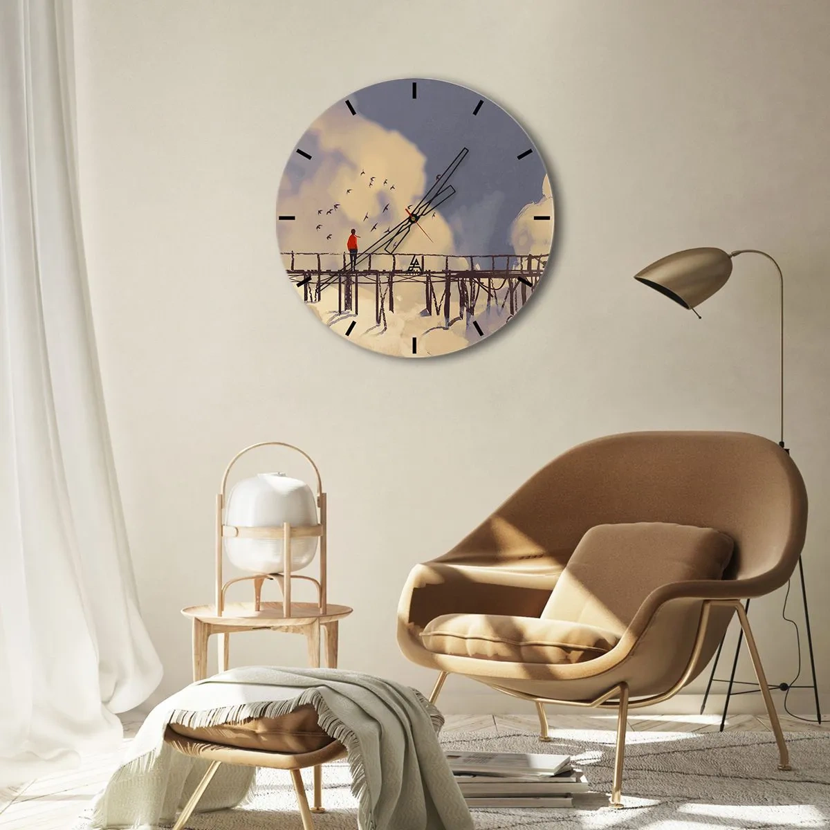 Nástěnné hodiny - Modrý stesk - 40x40 cm