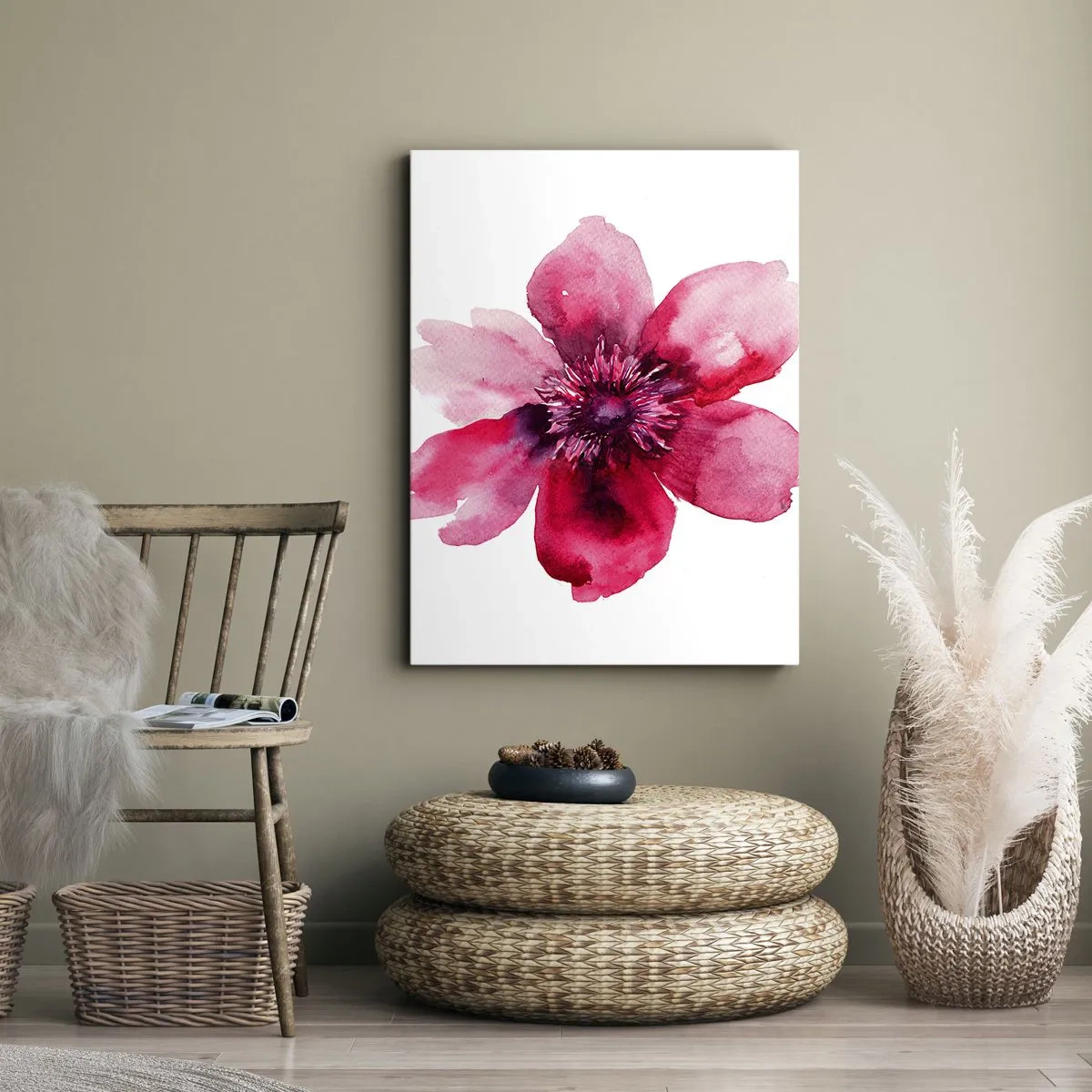 Obraz na plátně - Karmínový voňavý polibek - 55x100 cm