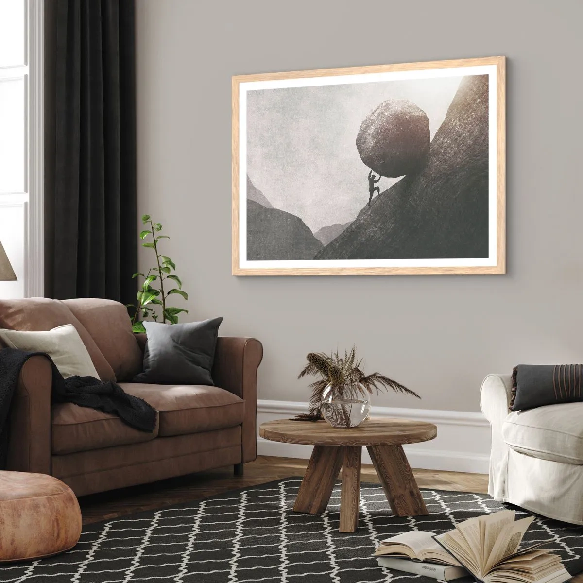 Plakát v rámu světlý dub - Věřím, proti vší naději - 100x70 cm