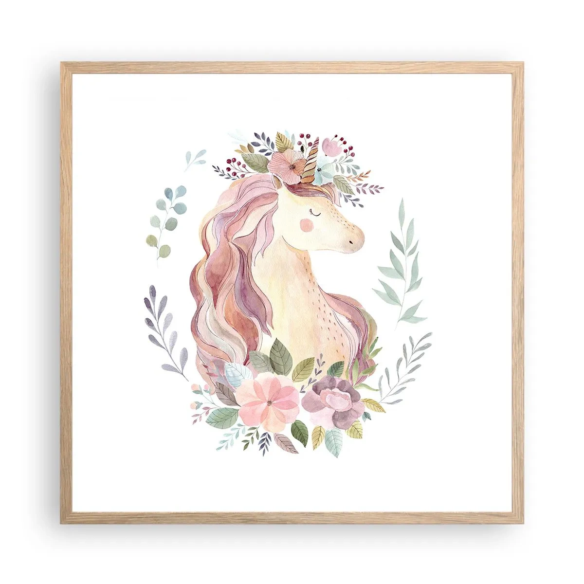 Plakát v rámu světlý dub - Pozvánka do říše pohádek - 60x60 cm