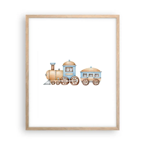 Plakát v rámu světlý dub - Na dráze stojí… - 40x50 cm