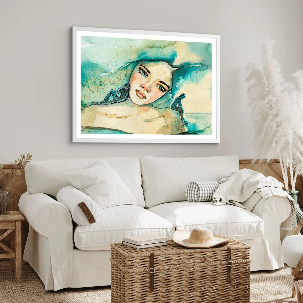 Plakát v bílém rámu - Am I blue? - 50x40 cm