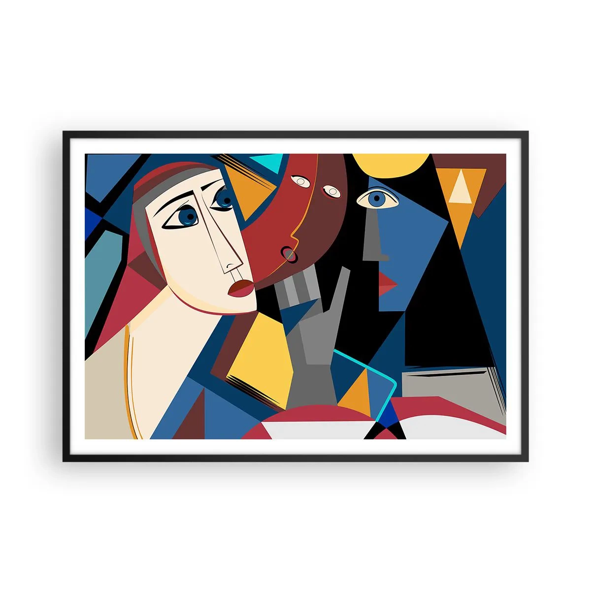 Plakát v černém rámu - Konverzace kubistů - 100x70 cm