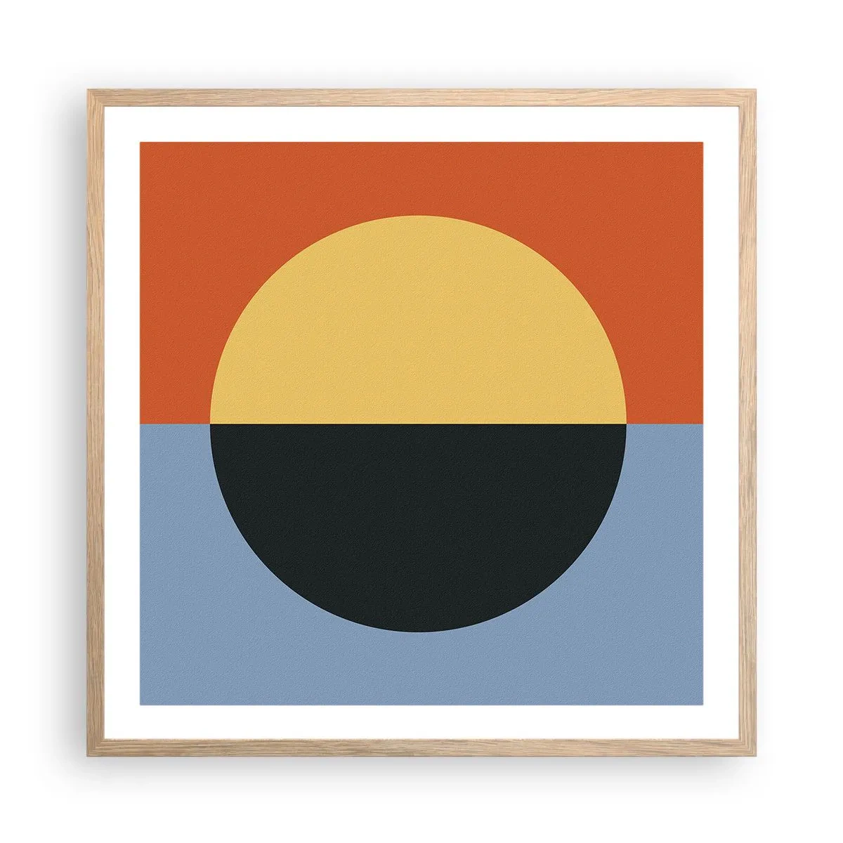 Plakát v rámu světlý dub - Kompozice tepla a chladu - 60x60 cm