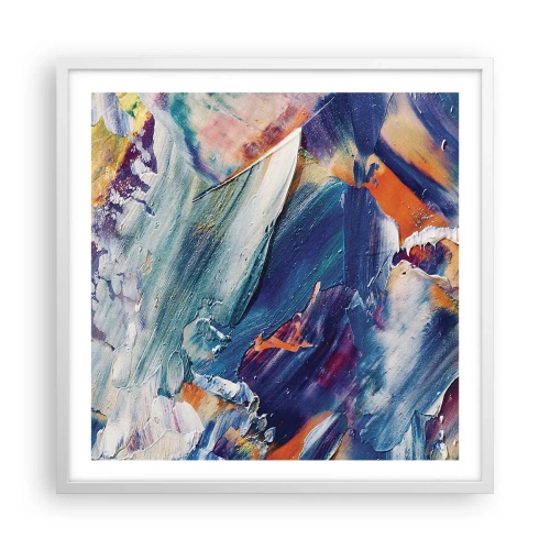 Plakát v bílém rámu - Chaos barev - 60x60 cm