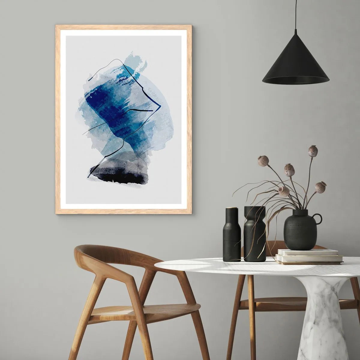 Plakát v rámu světlý dub - Ledová hora - 40x50 cm