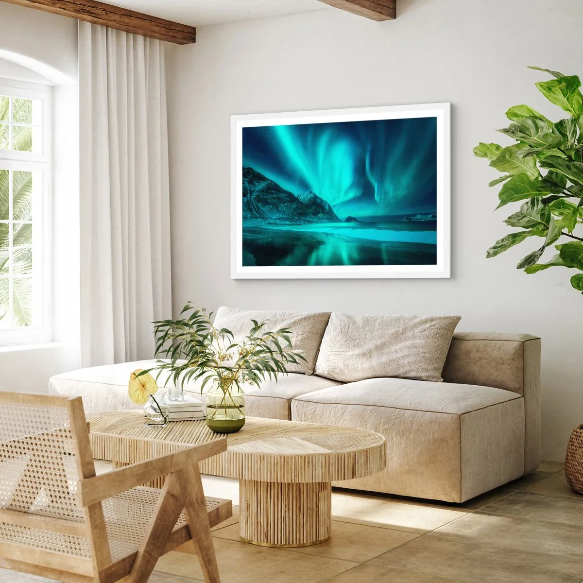 Plakát v bílém rámu - Divy severu - 70x50 cm