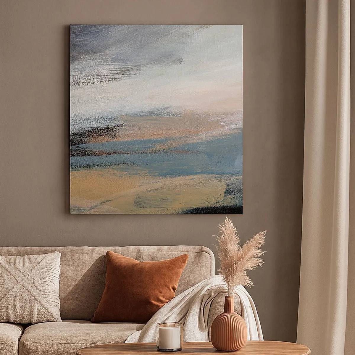 Obraz na plátně - Abstrakce: severní krajina - 30x30 cm