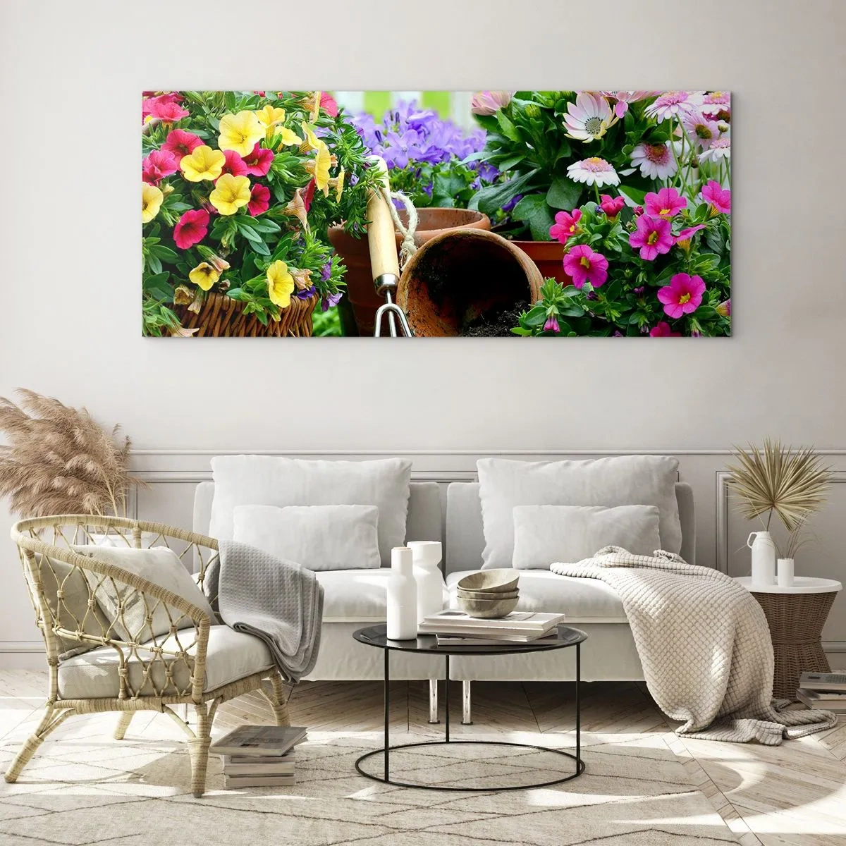 Obraz na skle - Zahrádka Žofky - 100x40 cm