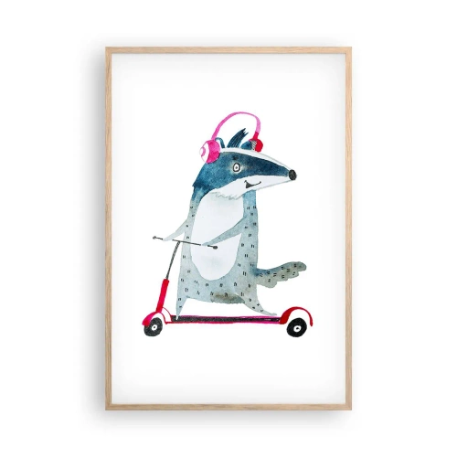 Plakát v rámu světlý dub - Jezevčí radosti - 61x91 cm