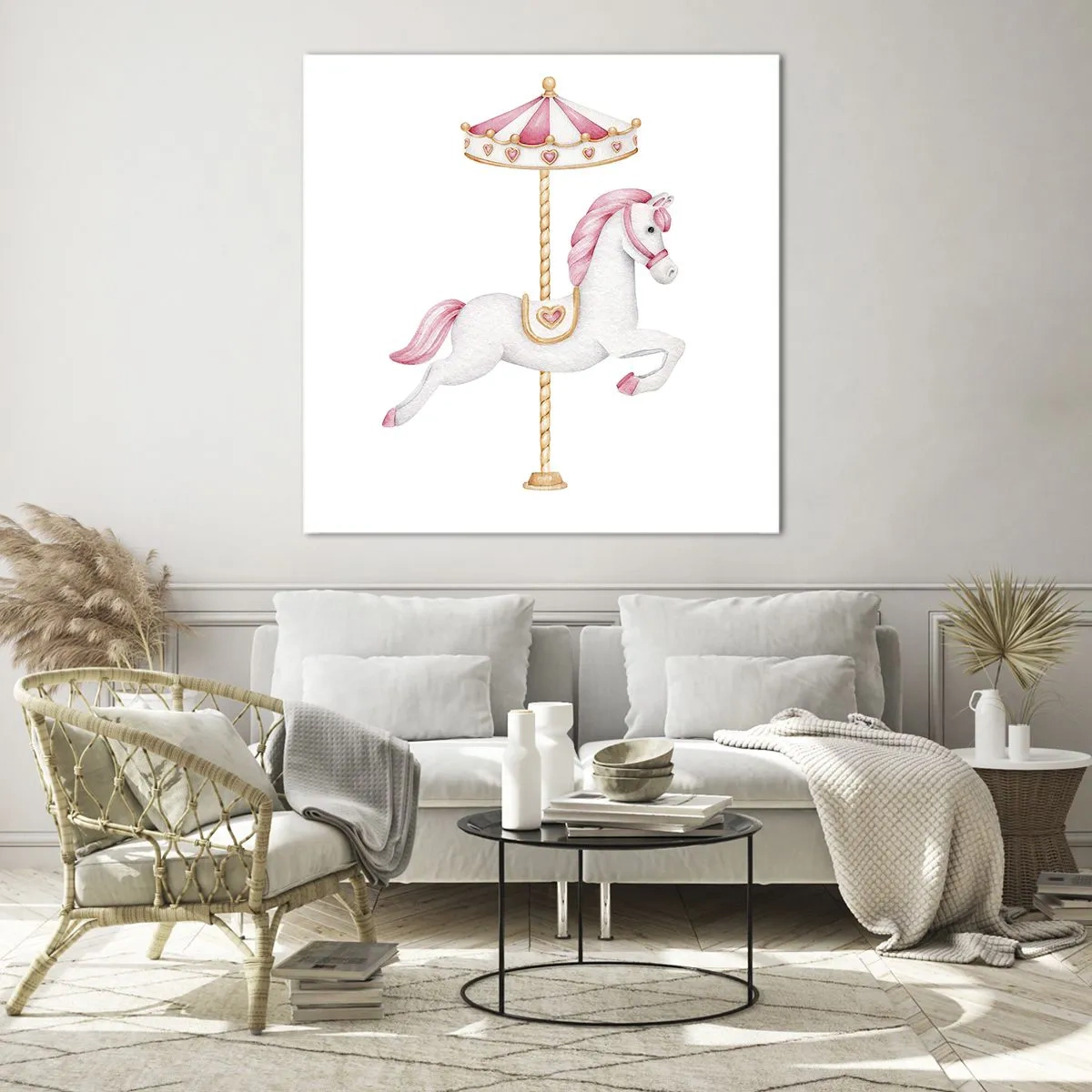 Obraz na skle - Vyrazil z kopýtka - 50x50 cm