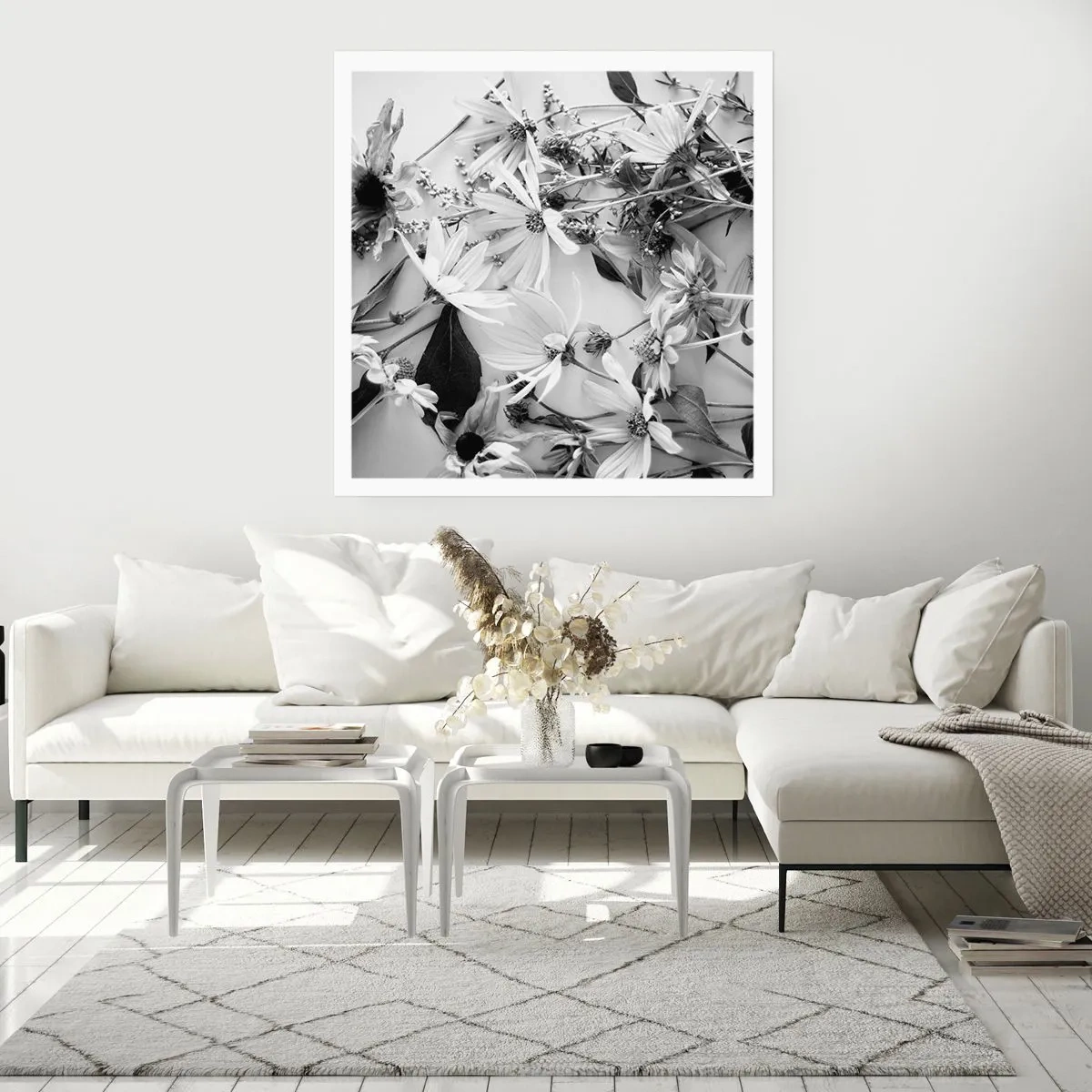 Plakát - Květiny bez kytice - 60x60 cm