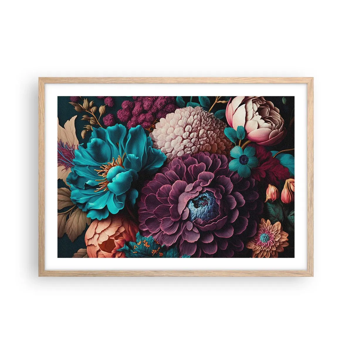 Plakát v rámu světlý dub - Úroda přírody - 70x50 cm