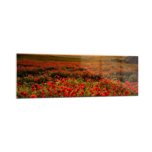 Obraz na skle - Mezi vlnami šumících luk, mezi záplavou květů - 160x50 cm