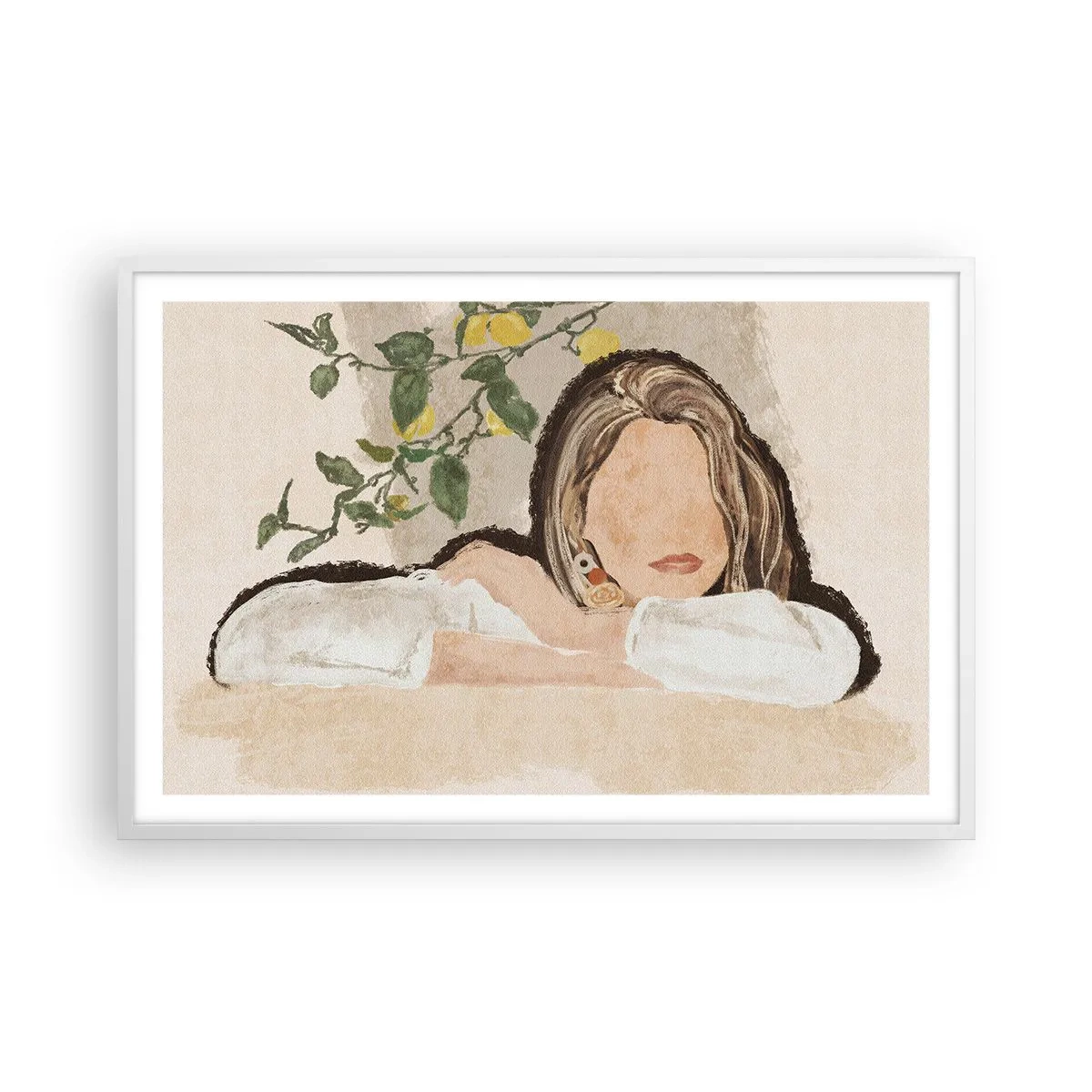 Plakát v bílém rámu - Krasavice z jihu - 91x61 cm