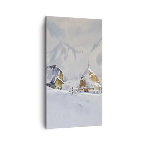 Obraz na plátně - V zasněženém údolí - 45x80 cm