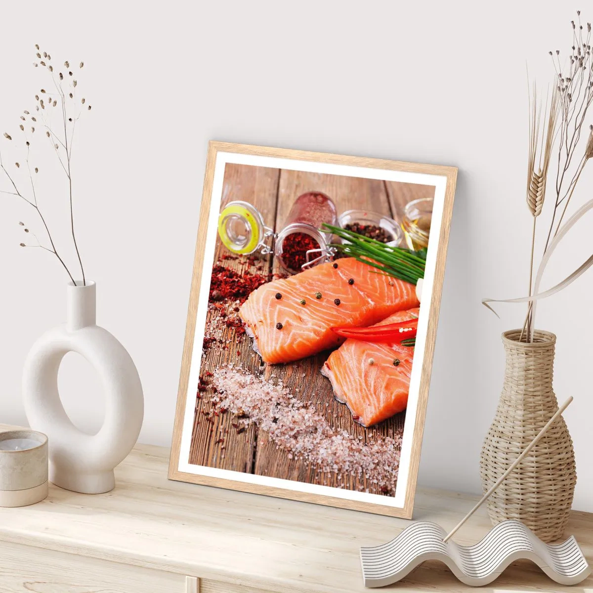 Plakát v rámu světlý dub - Norské dobrodružství v kuchyni - 40x50 cm