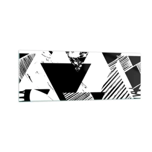 Obraz na skle - Déšť trojúhelníků - 140x50 cm