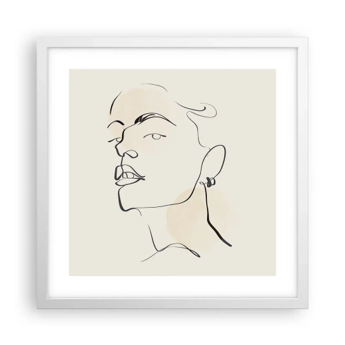 Plakát v bílém rámu - Hrdý pohled - 40x40 cm