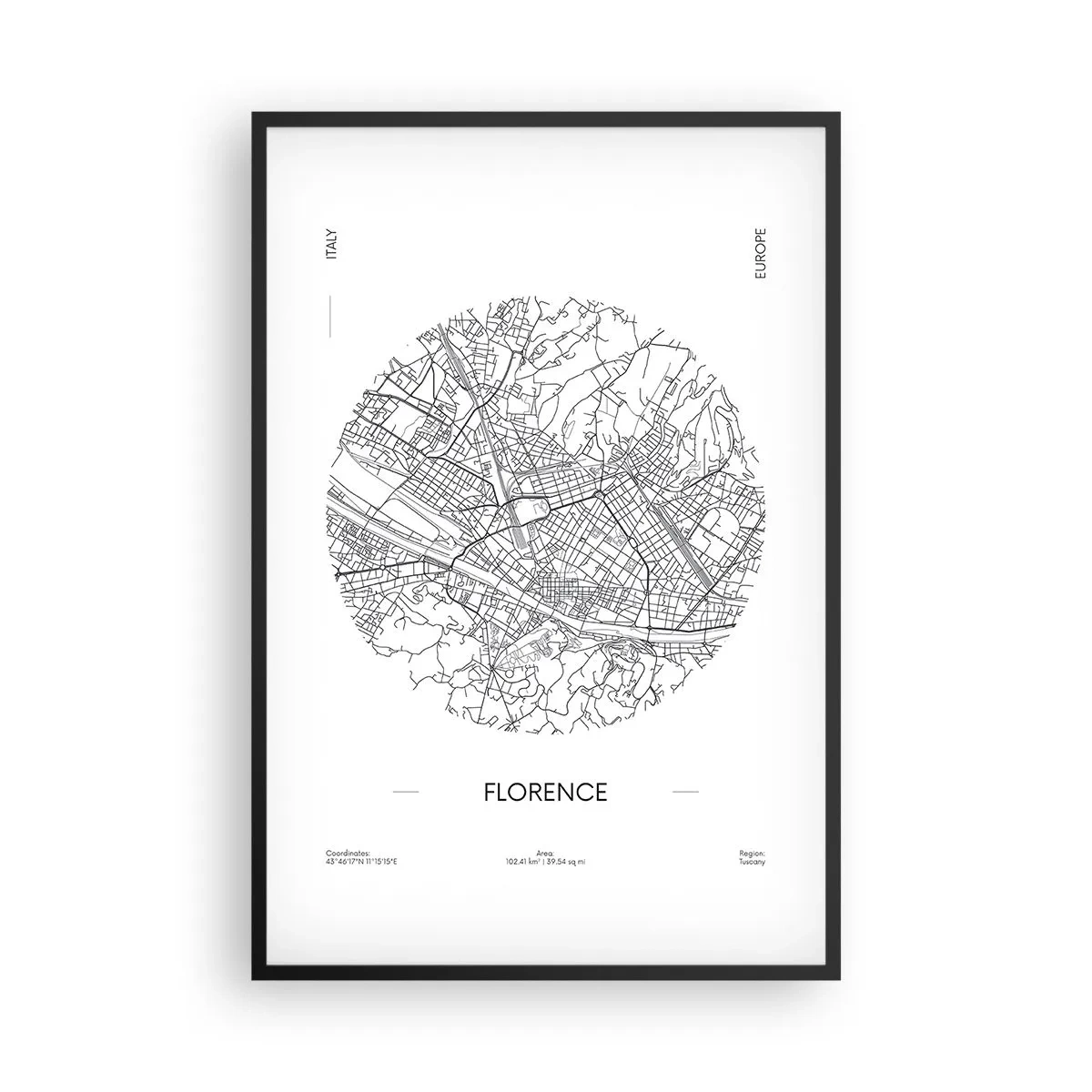 Plakát v černém rámu - Anatomie Florencie - 61x91 cm