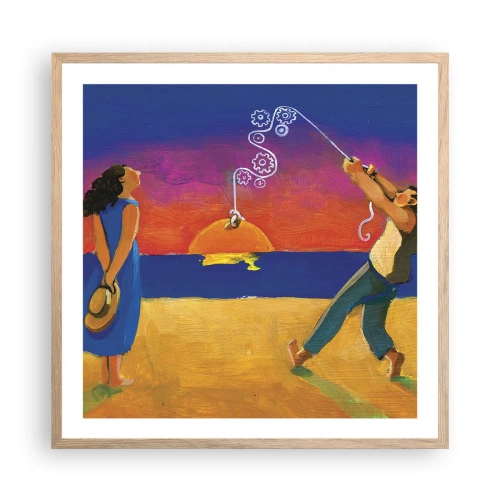 Plakát v rámu světlý dub - Více než hvězda z nebe - 60x60 cm