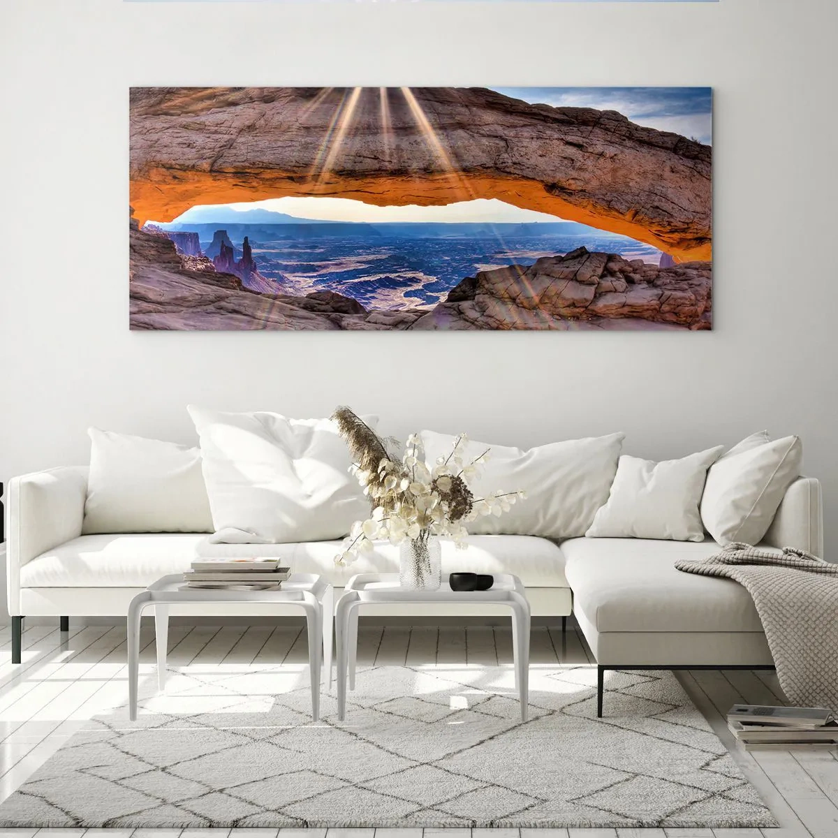 Obraz na skle - Skalní branou - 100x40 cm