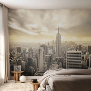 Fototapeta Premium Sand - New York utkaný z šedi - Město, New York, Manhattan - 100x70 cm