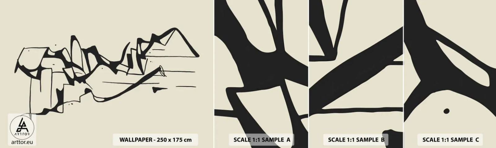 Vzor Fototapety Samolepicí Deluxe Sticker - Možná krajina - Minimalismus, Kus, Čára - 100x30 cm