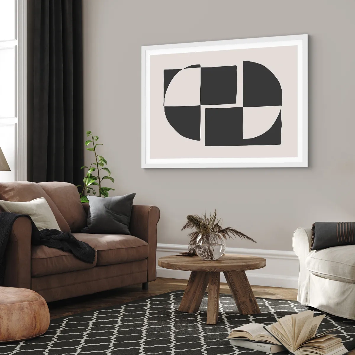 Plakát v bílém rámu - Antitéza – syntéza - 70x50 cm