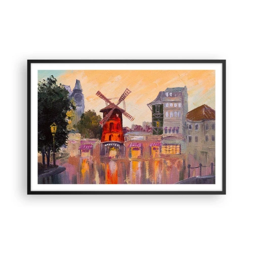 Plakát v černém rámu - Pařížské ikony – Moulin Rouge - 91x61 cm